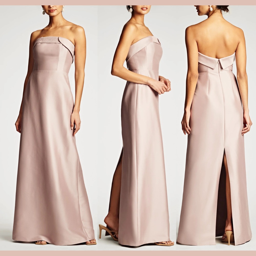 NWT $995 SACHIN & BABI [ 8 ] Tatia Strapless Mikado Gown in Blush‎ Pink S1815
